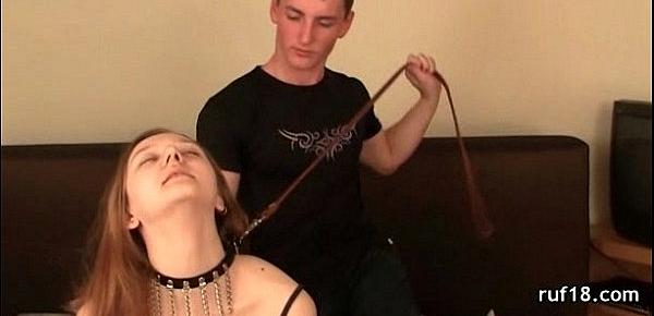  Hot slave slut get used and whipped hard